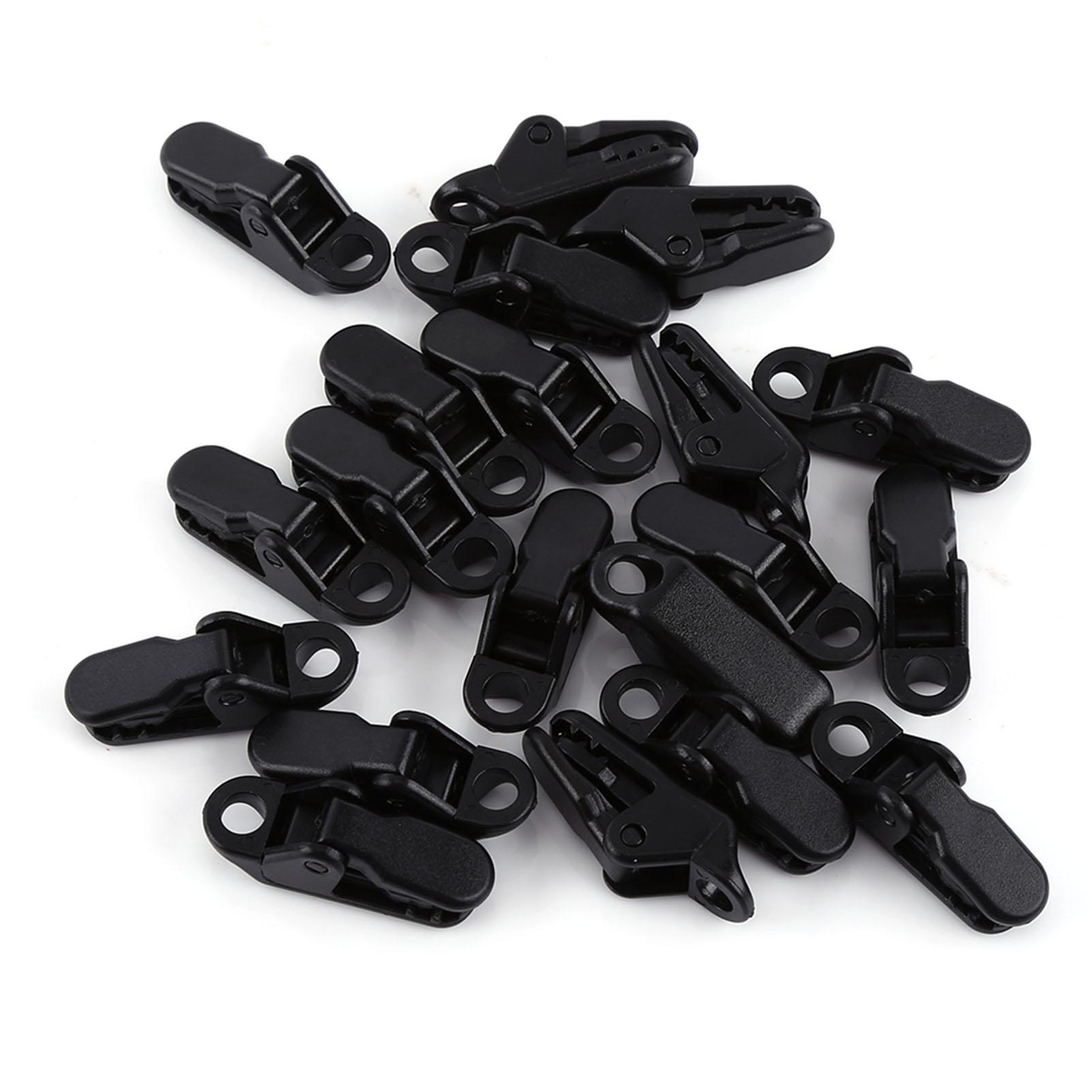 

20pcs bag Black Trap Clips Jaw Tent Snaps Camping Clamp Clips Tent Tighten For Outdoors