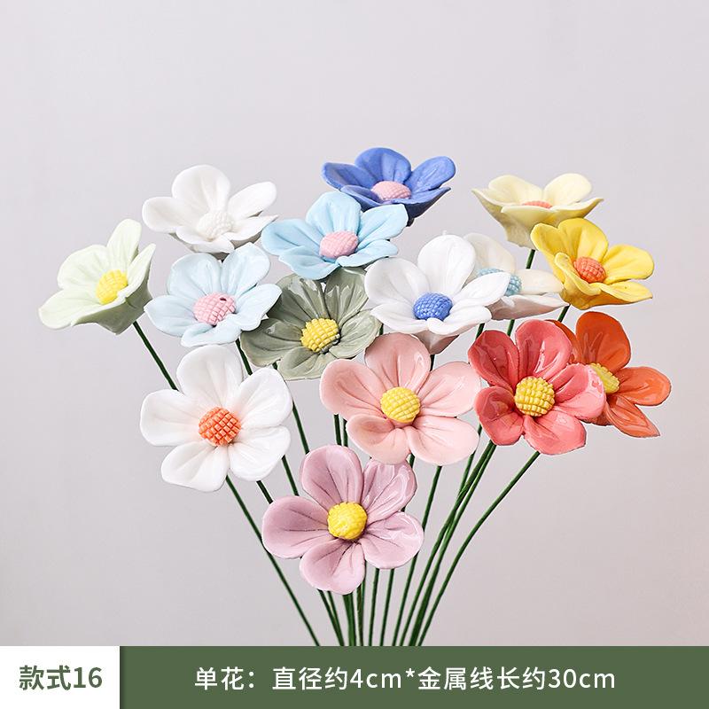 10 Pezzi Fiori Artificiali in Ceramica Fatti a Mano ad Alta Temperatura, Fiori della Vita Eterna, Decorazioni, Regali Unici e Creativi per la Casa