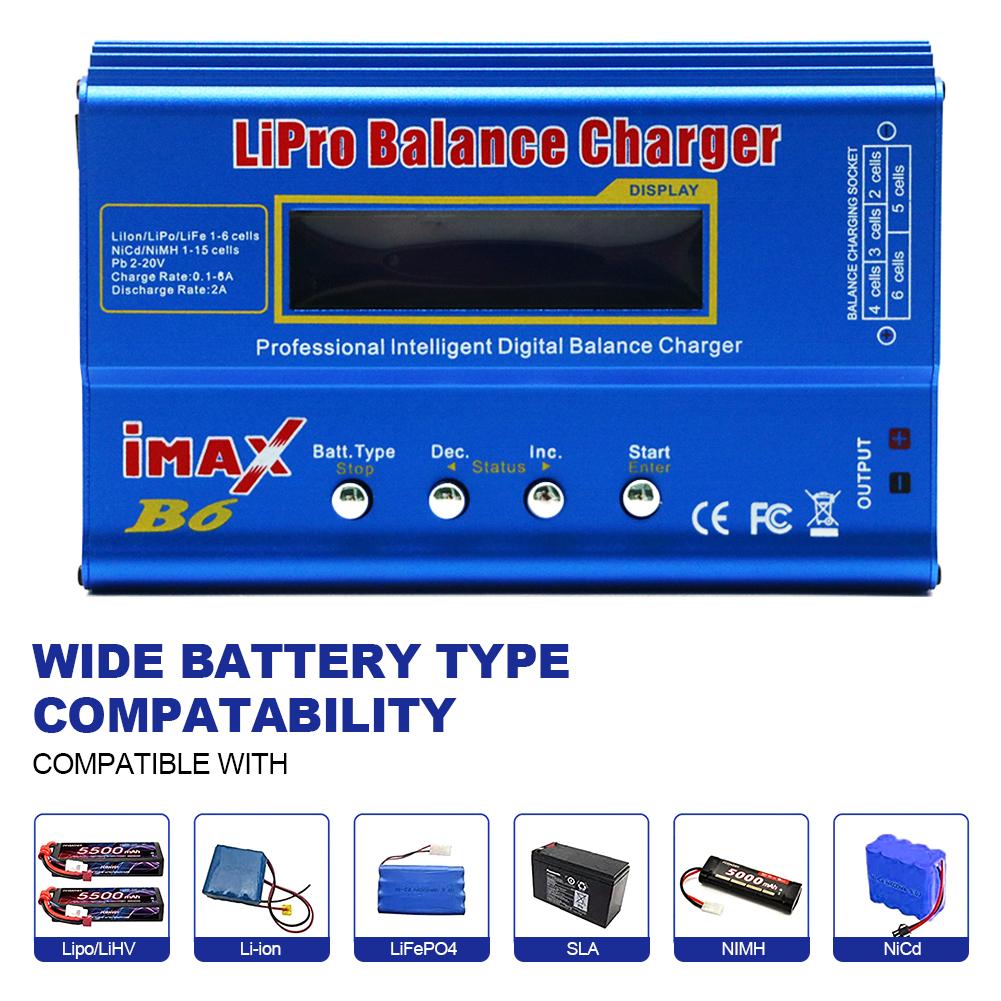 Digital Imax B6 80W Lipo Battery Balance Charger With T /XT60 /Tamiya /Mini Tamiya For 2S 3S 4S 5S 6S RC Lipo Car Boat Toy