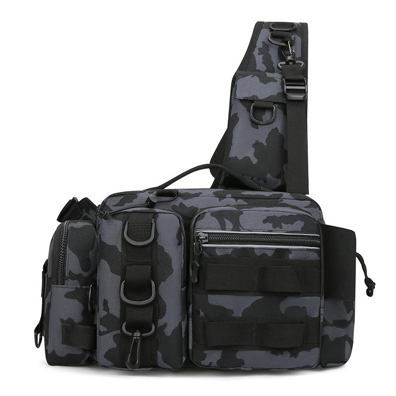 Fishing Tackle Backpack Lure Box Gear Storage Bag Fanny Pack for Men Fly Fishing Backpack with Rod Holder Sling Shoulder Bag