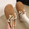 Flats Women Embroidery Mules Shoes 2025 Suede Casual Slippers Designer Classical Comfortable Slingback Zapatillas Mujer