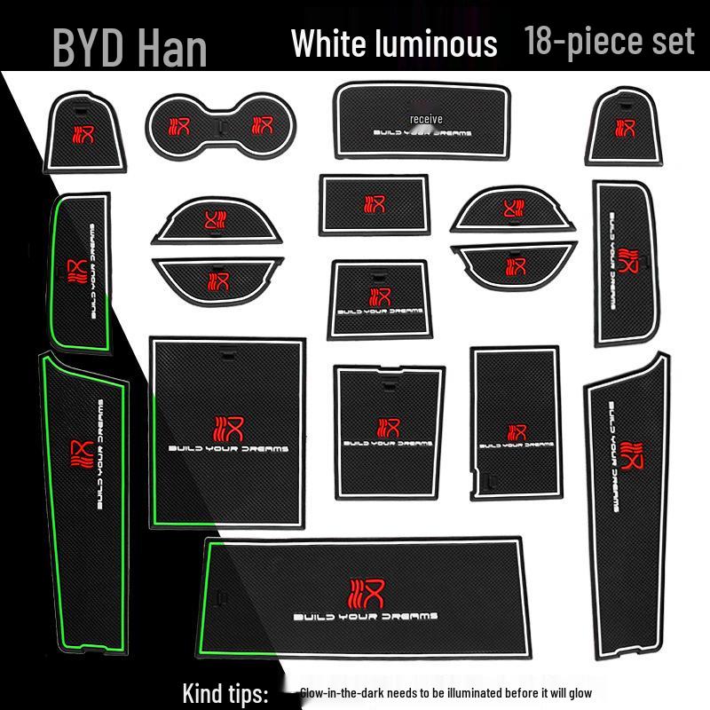 BYD Han Door Slot and Storage Mat - Anti-Slip Cup Holder, DM/EV Car Modification Accessory