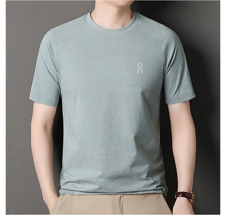 Men's Summer Casual Round Neck Short Sleeve T-shirt - Middle-Aged Fashion, Versatile & Breathable Top