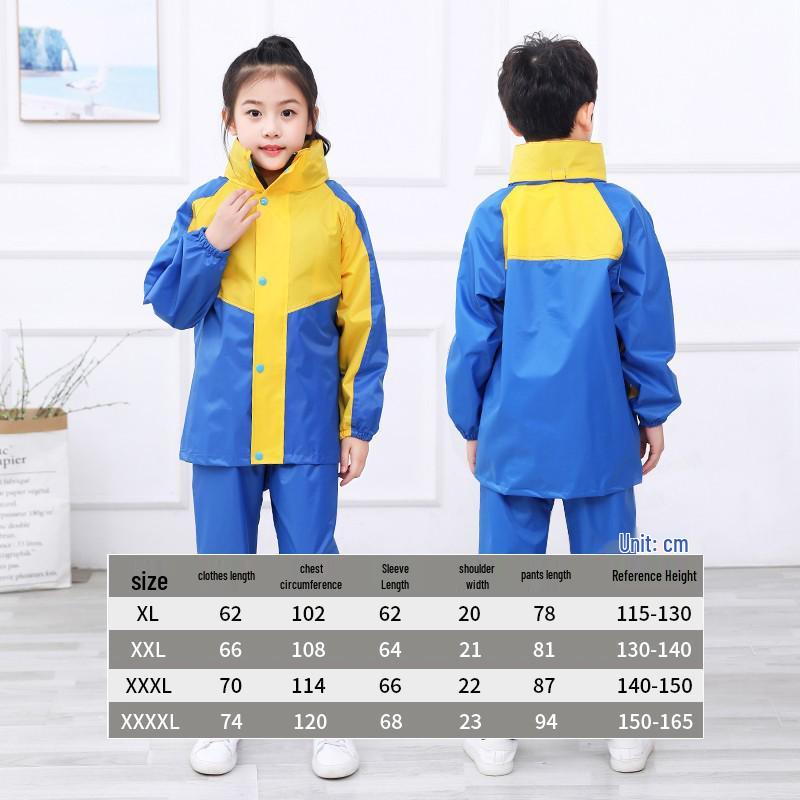 2023 Kids' Raincoat & Rain Pants Set - Boys & Girls Full Body Poncho for School