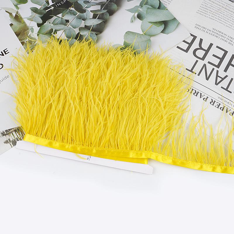 8-10Cm Ostrich Feather Wedding Dress Diy Performance Clothing Accessories Feather Tassel Including Webbing