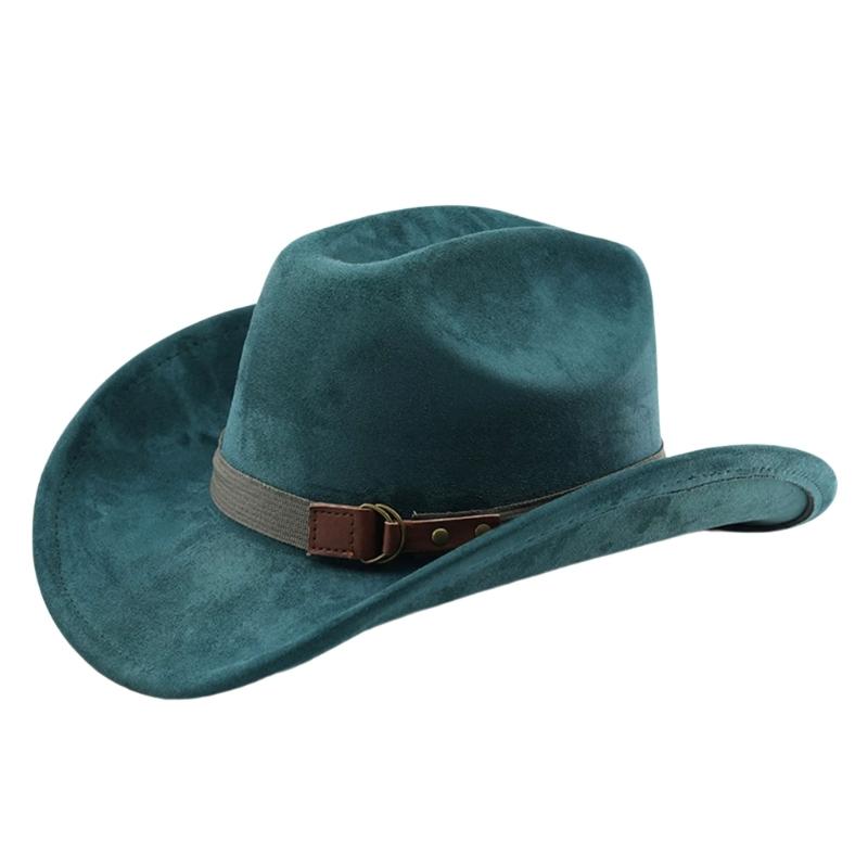 Vintage Sueded Denims Hat Trendy Western Headwear Casual Western Hat Outdoor for Music Festivals