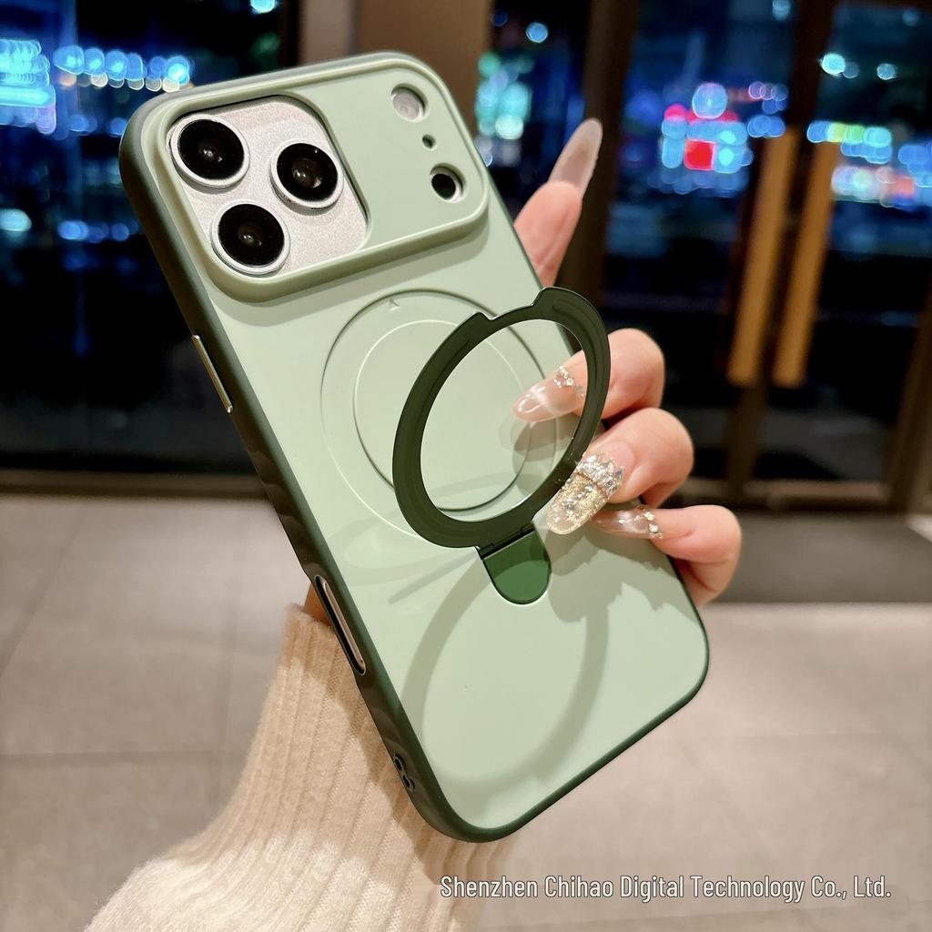 Matte Magnetic Stand Case for iPhone 17 Pro Max: Drop-Proof, Full Coverage, Compatible with Apple 16