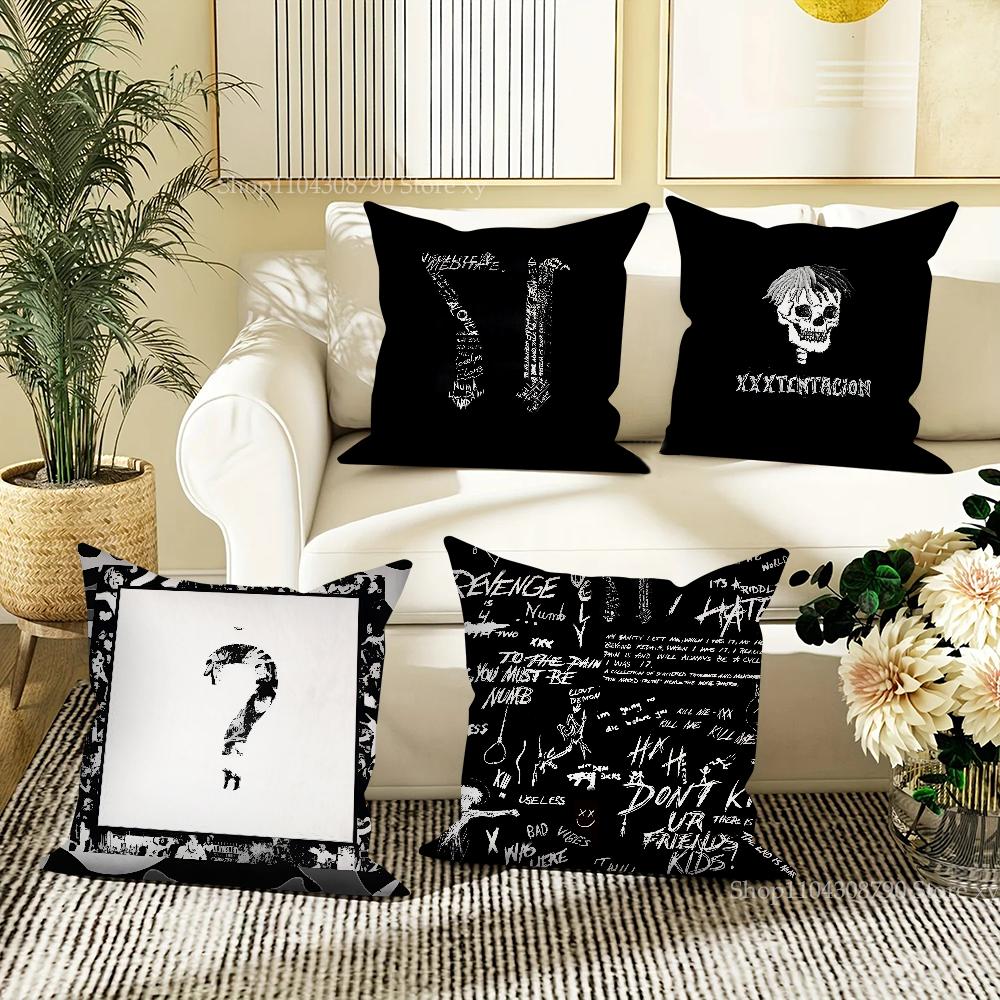 XXXTentacion Rap Hip Hop Music Singer Pillow Case Fashion Square Pillowcase Bedroom Sofa Room Ins Decoration Leisure Cushion