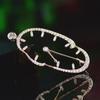 Abstract Japanese & Korean Clock Brooch – Cute, Creative Pin for Men's Fashion