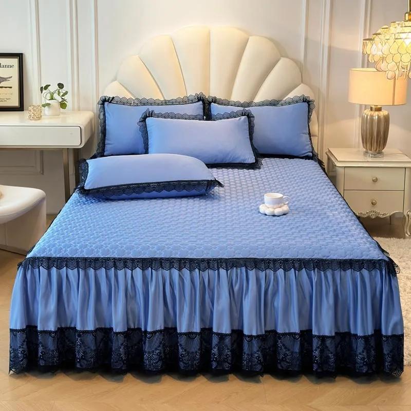 New Romantic French Lace Bed Skirt Single Bed Cover with Skirt Edge Bed Cover Versatile All Seasons