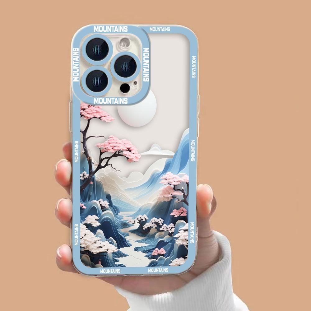 Snow Mountain Sunset Scenery Cover Clear Phone Case For Redmi Note 15 14 13 12 12S 11 11T 11S 10 9 10S 9S 8 Pro Plus Case Shell