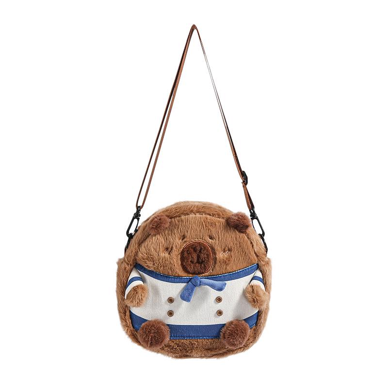 

Женская сумка через плечо Capybara Plush 2024 Осень/Зима коричневый