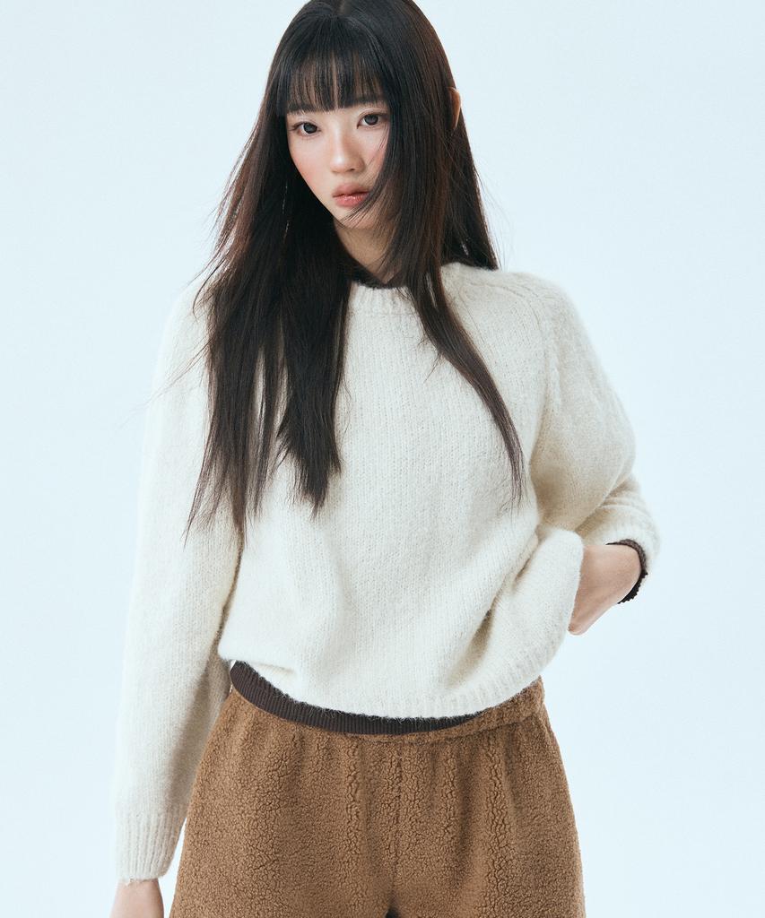 MIXXO Hairy Loose Fit Round Neck Pullover_Miwkafv9Ss