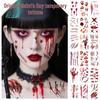 Waterproof Horror Halloween Tattoo Stickers: Realistic Wound, Bloodstain, and Scar Patterns