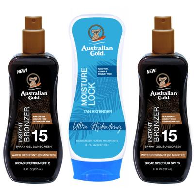 Australian Gold X2 Bronzer Spray Gel SPF15 + Moisture Lock