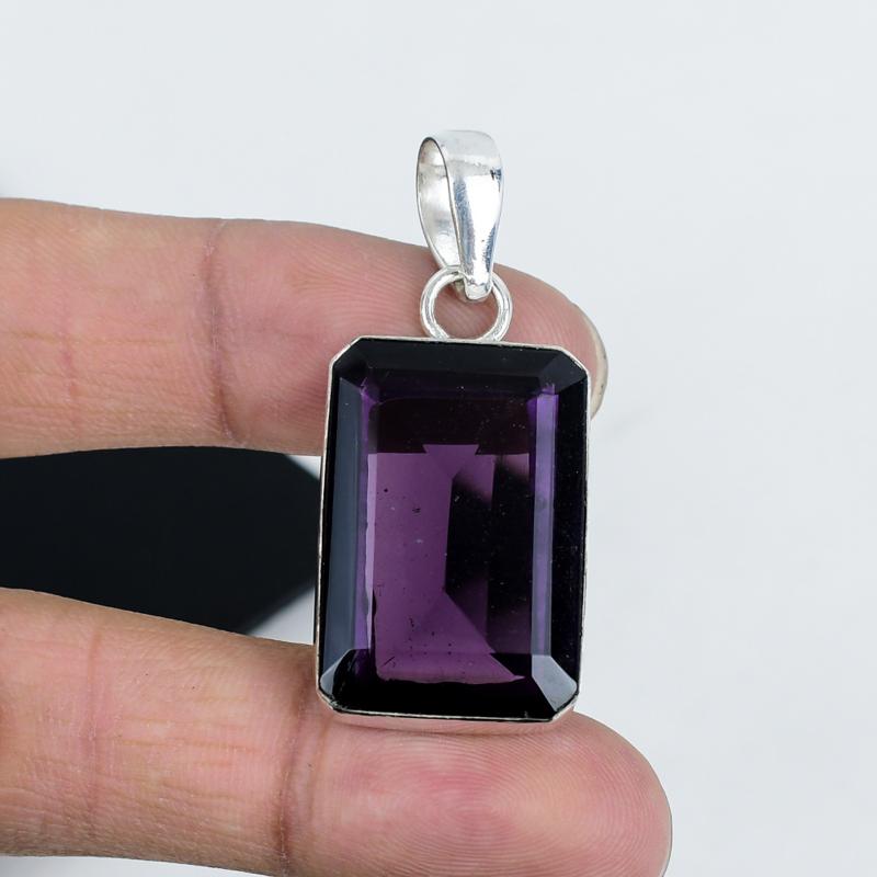 Beautiful Amethyst Gemstone Pendant 925 Sterling Silver- Handmade Design, Everyday Wear Jewelry, Unique Amethyst Pendant Party Wear GIfts