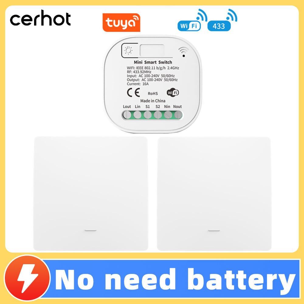 Battery-free, Waterproof, Self-powered Smart Switch; Wireless and Adhesive, Remote Control for Easy Household Use.