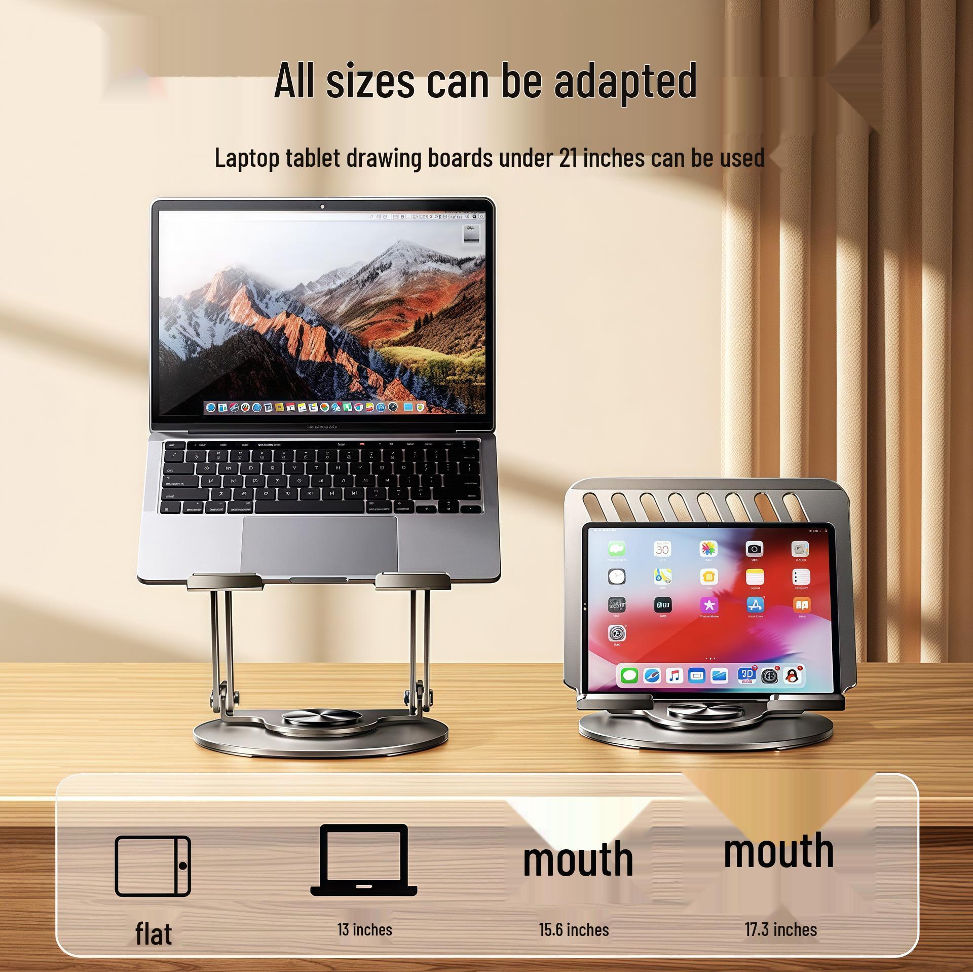 All-Metal Rotatable Laptop and Tablet Stand with Heat Dissipation