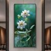 Abstract Flower Picture Canvas Painting New Chinese Golden Luxury Lotus Posters and Prints Wall Picture for Porch Home Decor