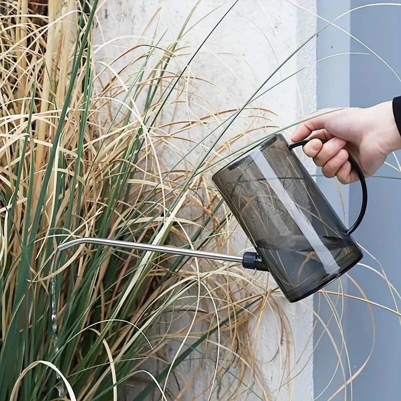 1 szt. Konewka z długim dziobkiem - Stal nierdzewna z przezroczystą podziałką do precyzyjnego podlewania kwiatów, roślin doniczkowych i zieleni