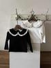 Autumn Korean Style Baby Ruffle Collar Long Sleeve T-shirt for Toddlers and Children