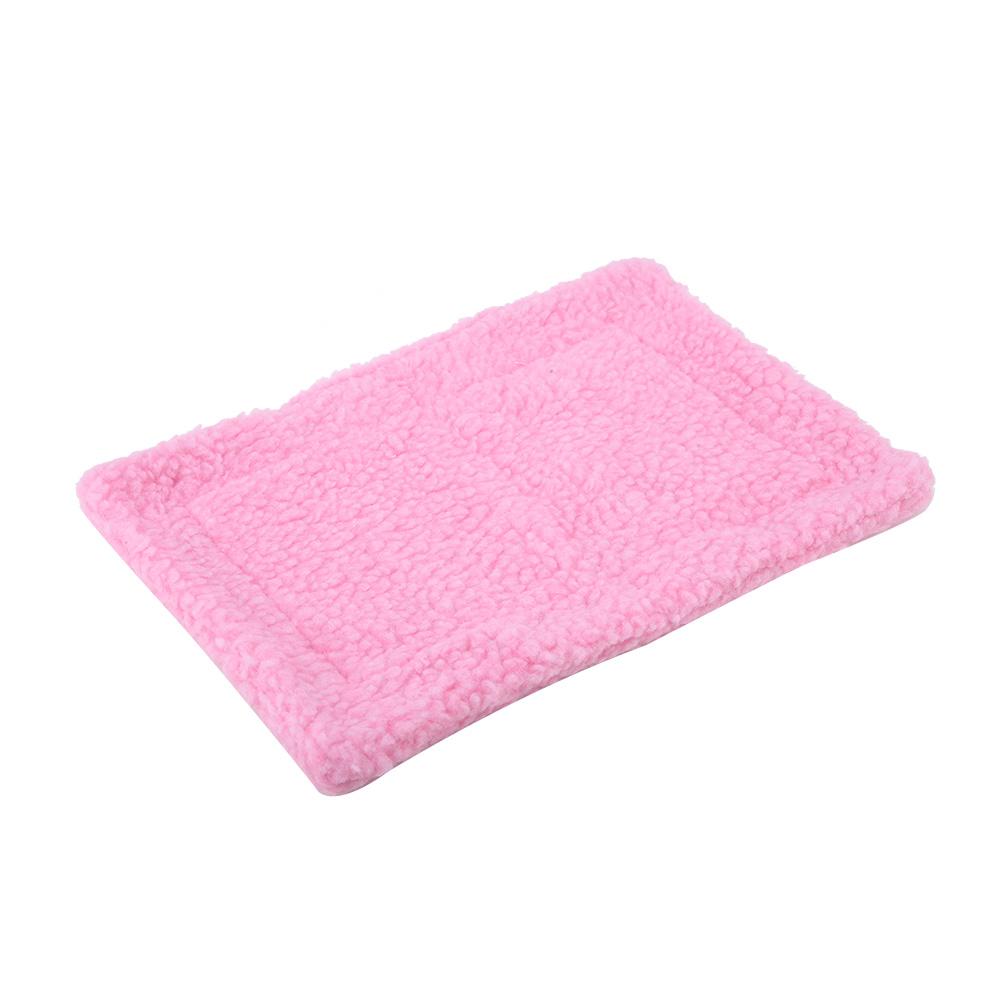 Hedgehog Guinea Pig Bed Mat Rectangular Plush Cushion Hamster House Nest Pet Supplies Pink