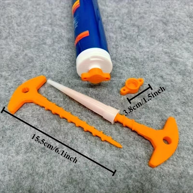 Orange Glass Glue Caps - Durable Plastic Sealing Caps for Standard Glue Bottles, Portable Decoration Tools
