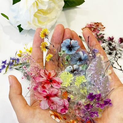 50 pezzi adesivi a forma di fiore con inchiostro, impermeabili, trasparenti, in PET, materiale floreale, quaderno decorativo per chitarra