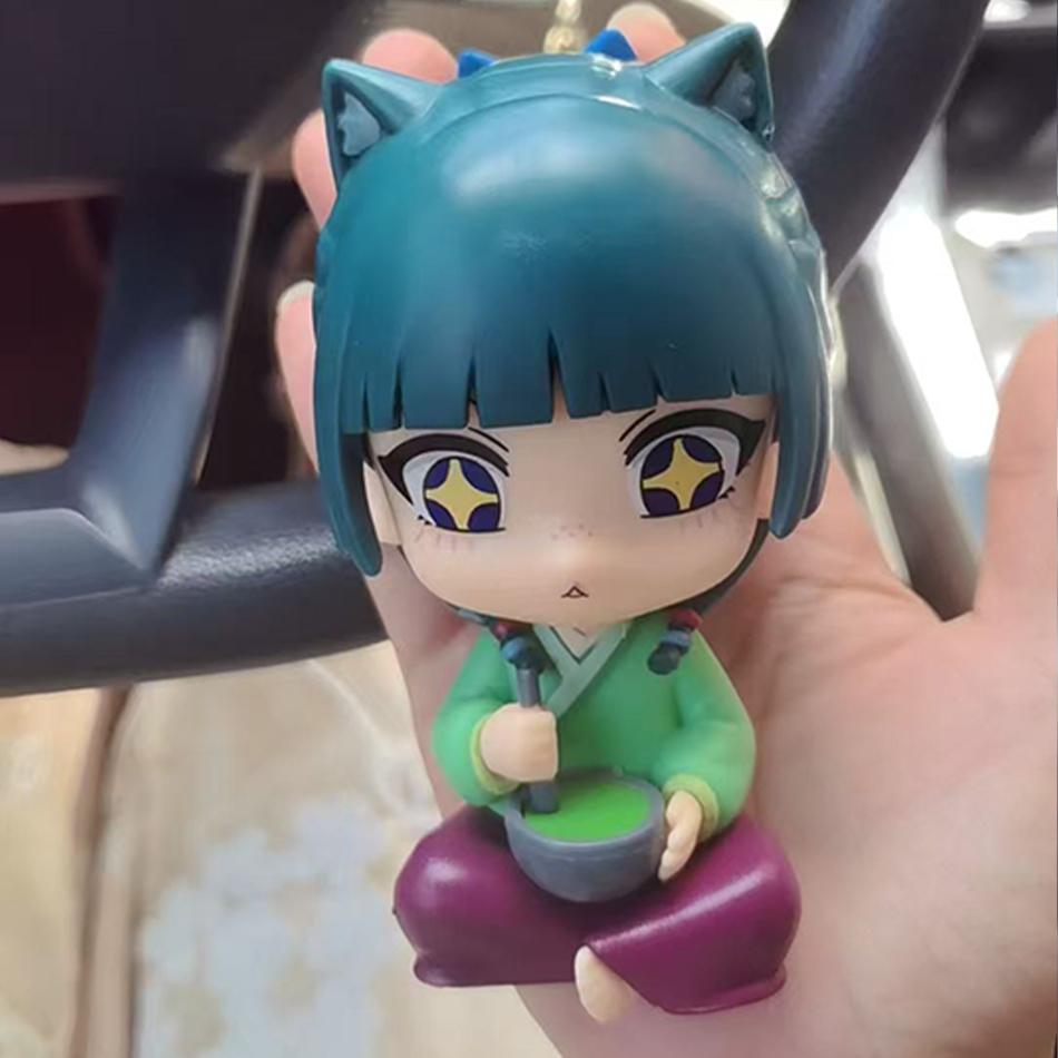 4 Piezas Q-Mini Las Crónicas del Boticario Maomao Jinshi Mini Figura Periféricos de Anime Kawaii Juguetes Sentados Adornos de Escritorio Coche Modelo Regalo