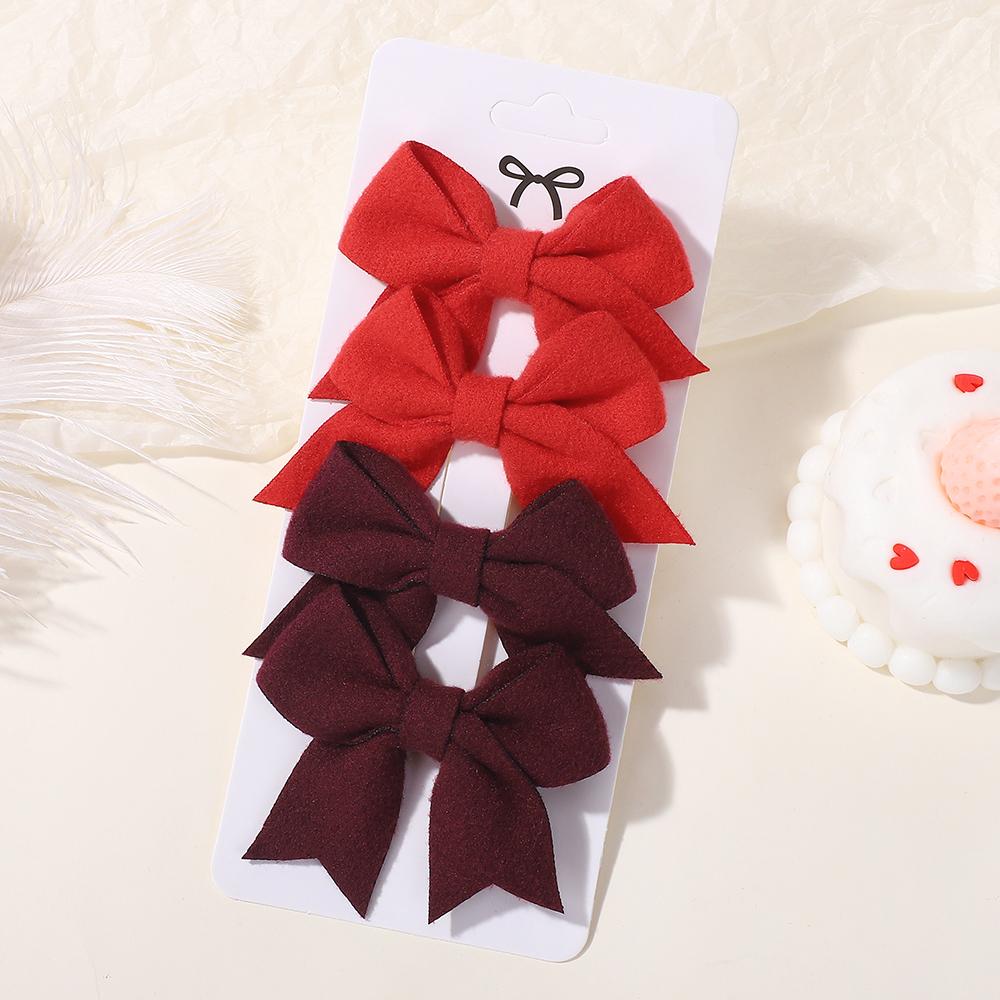 LOVEKIKI 4Pcs/lot 2.75inch Bowknot Hairgripes for Girls Lovely Hairbangs Hairclip Cute Baby Boutique Kids Hair Accessories