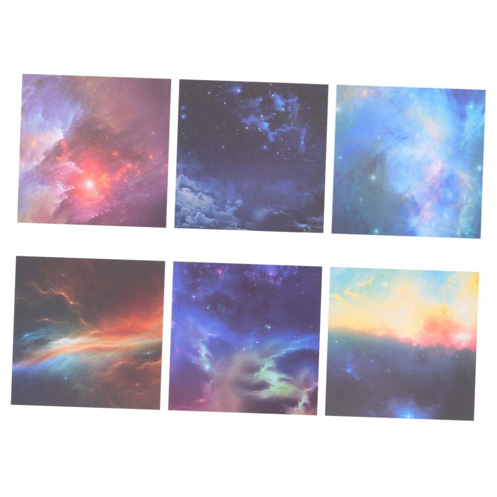 NOLITOY Set of Origami Starry Stylish Large Japanese Large Washi Night Paper Thousand Gift 100-Sheet Paper Watercolor, Sky, Space, Glitter, 15cm,