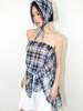 Minderly Sheer Asymmetric Check Skirt - Black