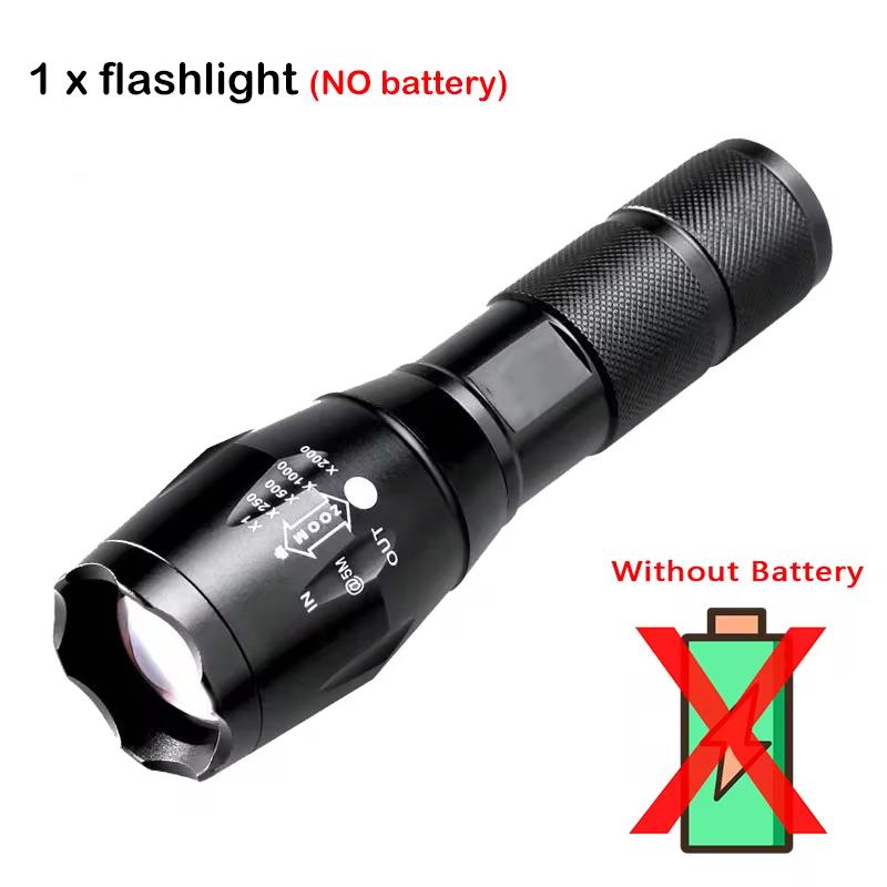 High Power T6 LED Flashlights Camping Torch 5 Light Modes Zoom Light Aluminum Alloys Waterproof Material External 18650 Battery