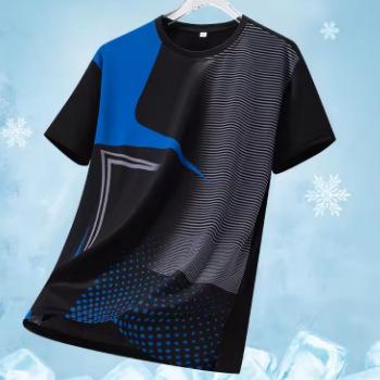 2026 Summer New Short-sleeved T-shirt Outdoor Breathable Printing Crew Neck Sports Running Shirt Unisex Top