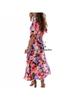 2026 Summer Floral V-Neck Dress: European & American Style, Slimming Fit for Women