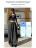 Women's Spring 2026 High-Waisted Lace-Up Wide-Leg Pants - Slimming, Casual, Floor-Length Scythe Style