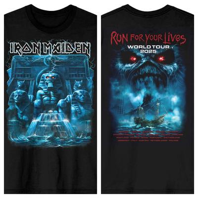 Unisex Iron Maiden Live After Death Double Sided Graphic T-Shirt, Heavy Metal Rock Band Black Street Tee, Music Fan Merchandise