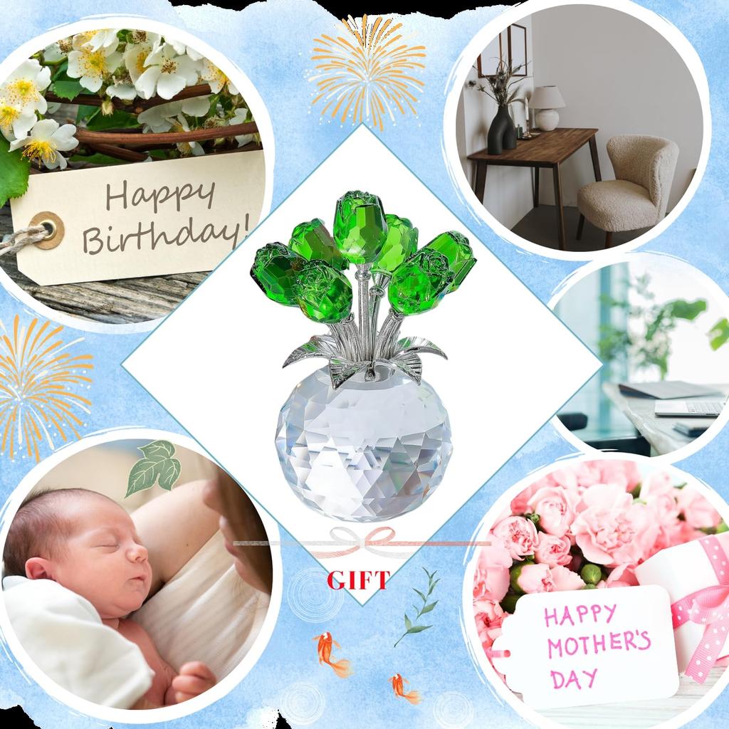 SCGEHA Crystal Rose Never Perfect As a Gift for Made of Available In 8 Colors Figurine, Withers, Longevity, Celebrations, Anniversaries, Mother's Day,