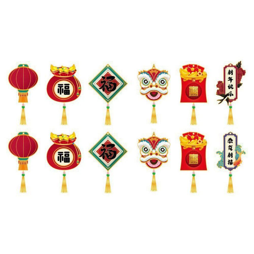 12pcs/set Hangable New Year Bonsai Hanging Tag Decorative Fortune Tree Small Pendants  Christmas