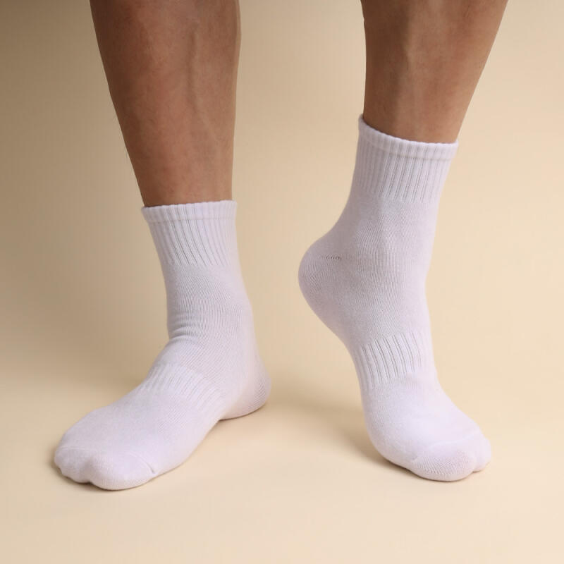 8 Paar tägliche, weiche, einfarbig weiße Schülersocken (1 Satz)