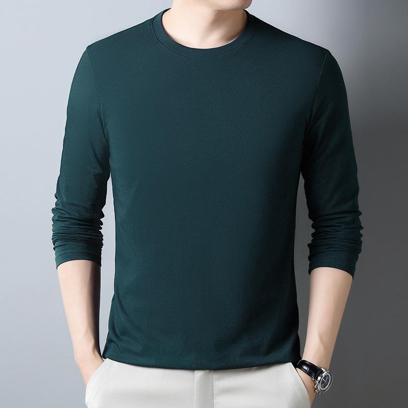 Men's T-shirt Long Sleeve Casual Versatile T-shirt Men's Pure Cotton Undershirt Cotton Undershirt