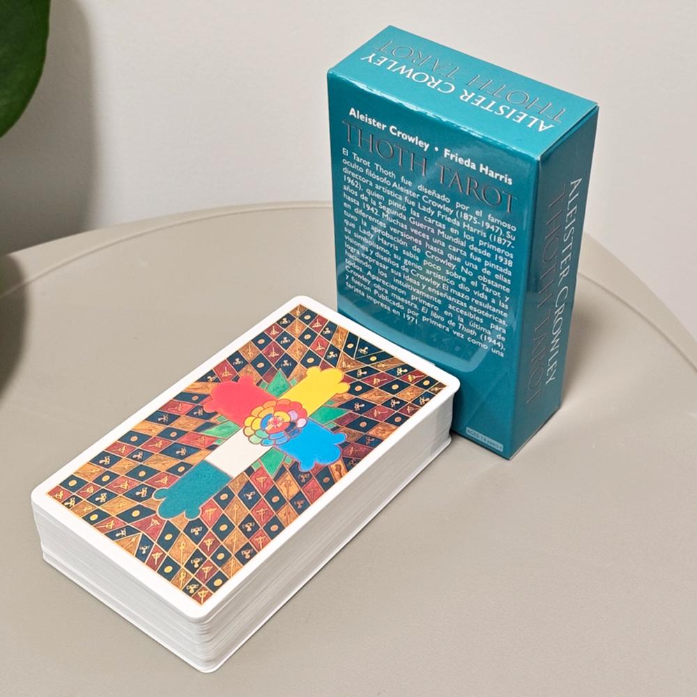 Crowley Thoth Tarot Deck 78 Pcs Cards with Egyptian Symbolism, Qabalistic & Astrological Insights, Occult Knowledge 10.3*6cm