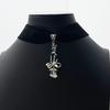 Velvet Rose Bow Pendant Choker - Dark Gothic Punk Y2K Style