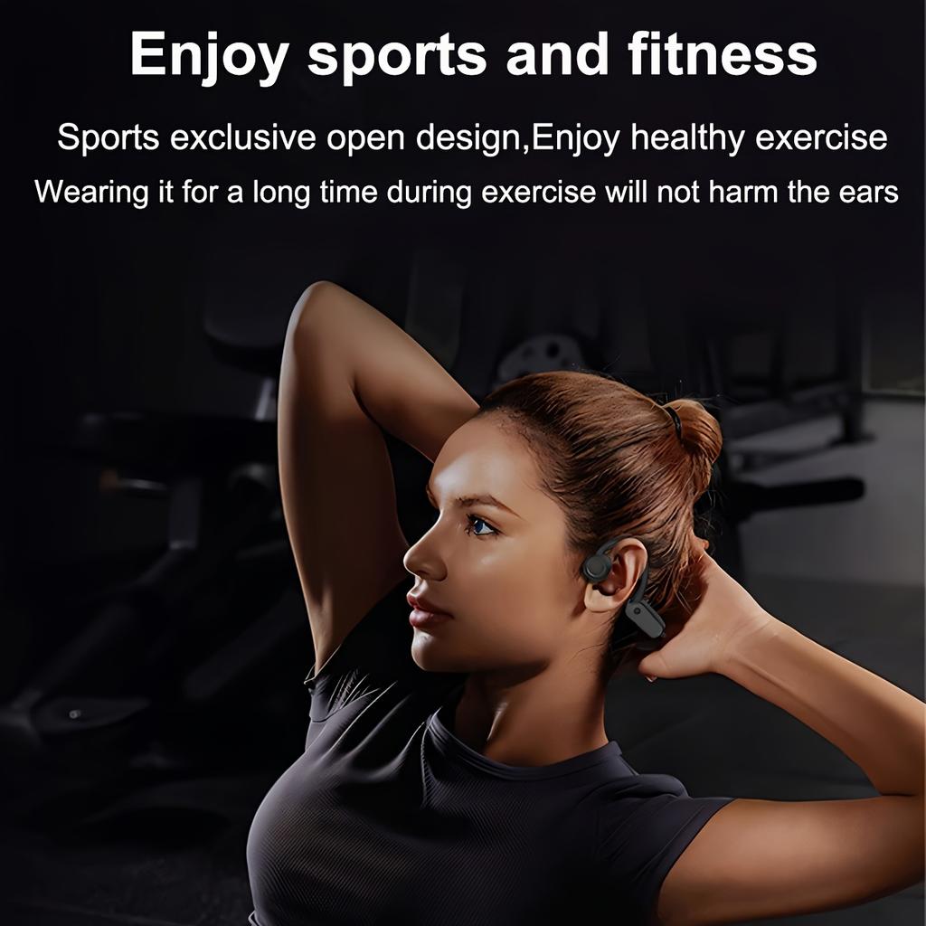 Bone conduction headphones Open-ear true wireless sports earphones with built-in microphone, new ear-hook design for running, cycling, hiking, and