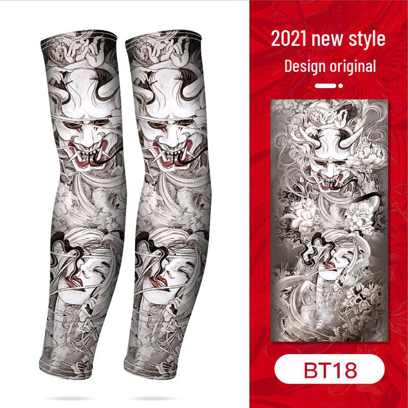 Floral Tattoo Sleeve: Ice Silk Sun Protection for Cycling - Unisex Summer Arm Guard HB15