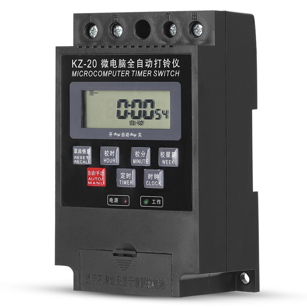 KZ 20 Microcomputer Electric Bell Timer Switch ON OFF School Programmable Time Relay 220V