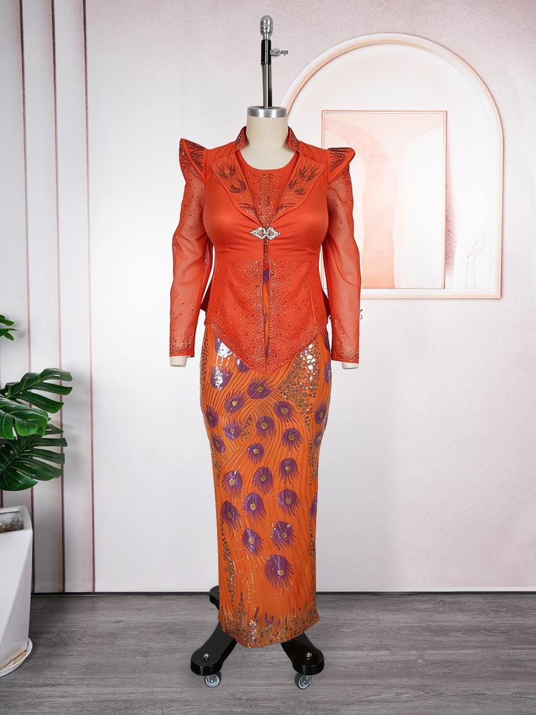 African Print Vest Dress: Women's Fashion Commuting Hip-Hugging Skirt, European and American Style.