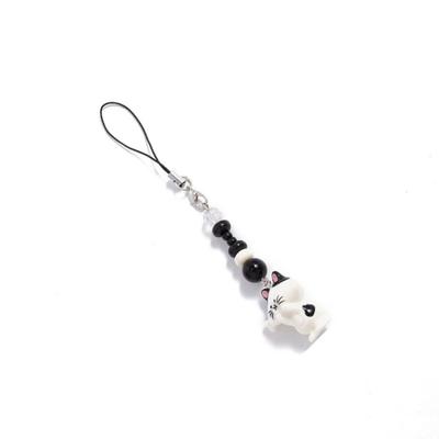 Cute Resin Cat Keychain Sturdy Animal Lover Charm Lightweight Phone Bag Accessory Multi Functional Cat Keyring