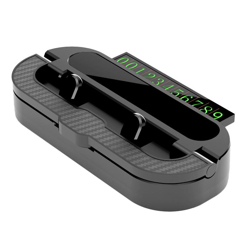 

2-in-1 Car Phone Holder & Anti-Shake Navigation Base with Integrated Parking Number Plate