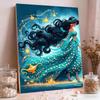 Classic Princess Jasmine Turquoise Pearl Dress Pearl Art Painting Aladdin Golden Magic Lamp Magic Light Belt Pearl Inlaid Frameless Craft Painting